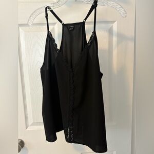 SHEIN Black Camisole with Lace Trim
